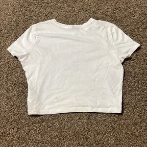 H&M White Boxy Crop T-Shirt Short Sleeve